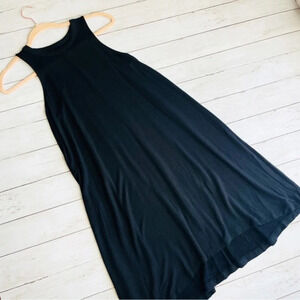 Lou & Grey Black Jersey Knit Round Neck‎ Tank Dress Size XS